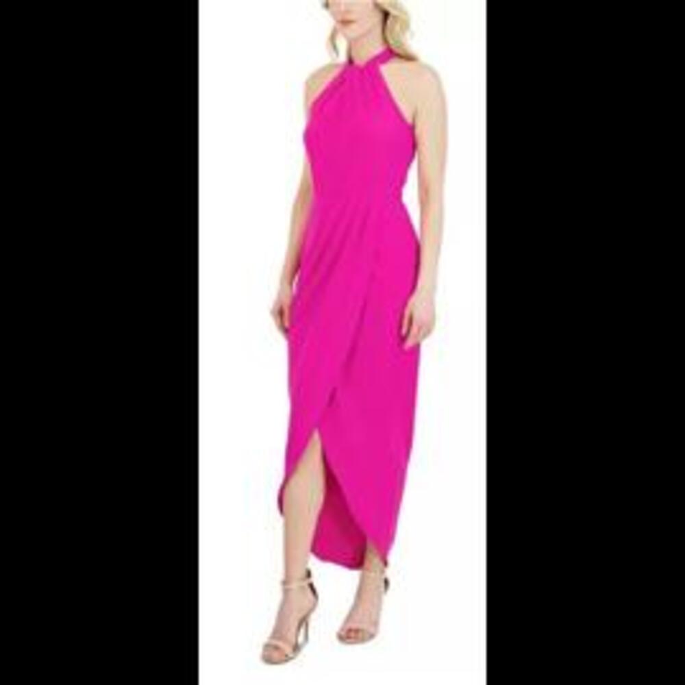 (10) NWT Julia Jordan Knot-Neck Tulip-Hem Midi Dress, Sz 12